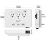 QC3.0 USB Quick Charger Adapter Socket Shelf Outlet Surge Protector Wall Mount Switch with Led Sensor Night Light Phone Holder Electrical Splitter for Office Home School College Dormitory Affiliates