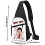 Betty Boop Sling Bag Leather Chest Bag Shoulder Backpack Cross Body Travel