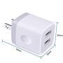 USB Wall Charger, FiveBox 2Pack Dual Port 2.1A Wall Charger Brick Base Adapter Charging Block Charger Cube Plug Charger Box for iPhone X/6/6S/7/8 Plus, iPad, Samsung, Android, LG, HTC, Nokia, Phone