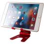POKANIC Cell Phone Fully Foldable Stand Dock Holder Cradle Mount Organizer Charger Station Table Desk Bed Office School Kitchen Travel Portable Adjustable Multi-Angle Aluminum Non-Slip (Red)