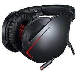 Rear-Mounted Computer Game Headset Line Control with Retractable Wheat Mobile Phone PS4360 Degree Rotatable Microphone Light Wired Blue Red (Color : Red)