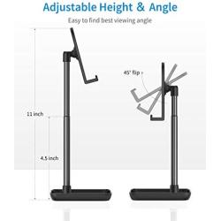 Cell Phone Stand for Desk,Height Angle Adjustable Phone Stand,Deep Dream Desktop Sturdy Aluminum Metal Phone Holder,Compatible with iPhone/iPad/Kindle/Mobile Phone/Tablet,4-13in