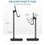 Cell Phone Stand for Desk,Height Angle Adjustable Phone Stand,Deep Dream Desktop Sturdy Aluminum Metal Phone Holder,Compatible with iPhone/iPad/Kindle/Mobile Phone/Tablet,4-13in