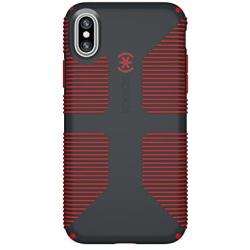 Speck Products CandyShell Grip Cell Phone Case for iPhone XS/iPhone X - Charcoal Grey/Dark Poppy Red