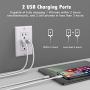 NUOZHI USB Outlet,15A Duplex Receptacle with Dual USB ports (5V/4.2A), Compatible with iPhone XS/MAX/XR/X/8, Samsung Galaxy S9/S8/S7, LG, HTC & other Smartphones, ETL Listed, White 6 Pack