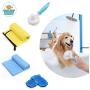SEICIPET 5 in 1 Pet Shower Kit with Bath Glove Brushs |Dog Shower Towel |Massage & Remove Hair Stainless Steel Comb |Grooming Shower Tool for Indoor & Outdoor Use