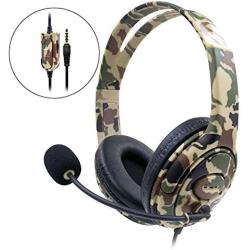 HuntGold Gaming Headset Wired Headphones Stereo 3.5MM with Microphone and Volume Control Plug and Play for S0ny PS4--- Camouflage