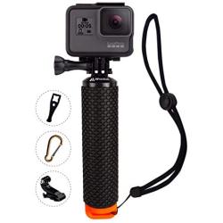 Waterproof Floating Hand Grip Compatible with GoPro Hero 8 7 6 5 4 3 3+ 2 1 Session Black Silver Camera Handler & Handle Mount Accessories Kit for Water Sport and Action Cameras (Orange)