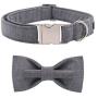 Lionet Paws Dog Collar with Bowtie, Durable Adjustable and Comfortable Cotton Collar for Dogs and Cats