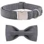 Lionet Paws Dog Collar with Bowtie, Durable Adjustable and Comfortable Cotton Collar for Dogs and Cats Lionet Paws Dog Collar with Bowtie, Durable Adjustable and Comfortable Cotton Collar for Dogs and Cats