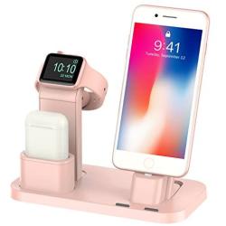 BEACOO Stand for iwatch 5, Charging Stand Dock Station for AirPods Stand Charging Docks Holder, Support for iwatch 5/4/3/2/1 NightStand Mode and for iPhone 11/X/7/7plus/SE/5s/6S