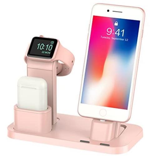 BEACOO Stand for iwatch 5, Charging Stand Dock Station for AirPods Stand Charging Docks Holder, Support for iwatch 5/4/3/2/1 NightStand Mode and for iPhone 11/X/7/7plus/SE/5s/6S