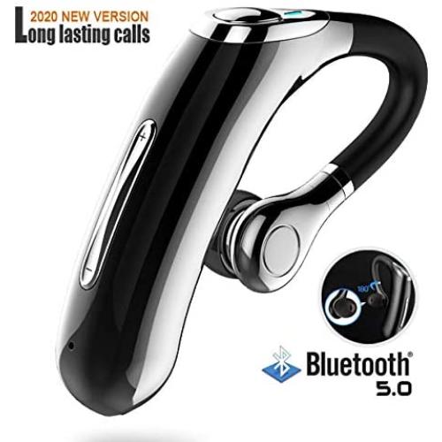 Bluetooth Headset V5.0,Long Lasting Calls, HD Voice.Powerful Noise Cancellation, Custom fit for All-Day Comfort,Hands Free Bluetooth for Cell Phone,Bluetooth earpiece Compatible with iOS and Android