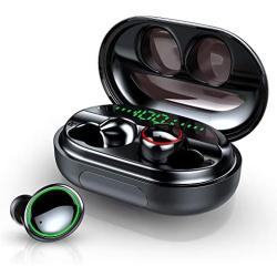 Donerton Wireless Earbuds, Bluetooth 5.0 Headphones IP8 Waterproof Earbuds, 80 Playtime, in Ear Earphones with Mic, Deep Bass 3D Stereo, Charging Case, Sports, Work Out, Easy Pairing, Power Bank