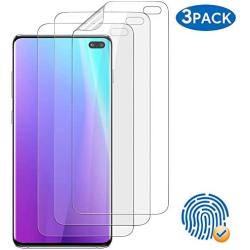 Galaxy S10 Plus Screen Protector, [3-Pack] [full adhesive] [Fingerprint Sensor compatible] [Full Coverage] [Anti-Scratch] Screen Protector for Samsung Galaxy S10 Plus