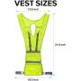 Illumifun Reflective Vest Running Gear, 2 Flash Mode LED Safety Vest with Large Pocket, Adjustable High Visibility Gear for Your Night Cycling Motorcycle Running Jogging Dog Walking