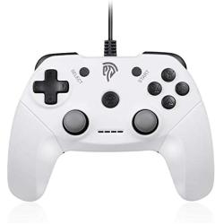 EasySMX EG-C3071 Wired USB Game Controller Joystick with Dual-Vibration Feedback for PC/PS3/TV Box/Android Phones (White)