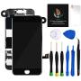 for iPhone 8 Plus Screen Replacement Kit Black 5.5" LCD Display iPhone 8 Plus Replacement Touch Screen Digitizer Full Assembly with Front Camera+ Earpiece+ Repair Tools Kit+ Screen Protector (Black)