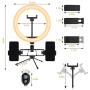 LED Selfie Ring Light 10" for iPhone with Tripod Stand and Phone Holder, Fill Light with Remote Control for Live Stream/Makeup/YouTube Video Compatible for iPhone Android