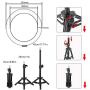 10" LED Selfie Ring Light with Tripod Stand & Cell Phone Holder for Live Stream/Makeup, BONFOTO Dimmable Desktop Camera Ringlight for YouTube Video/Photography Compatible with iPhone/Android