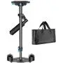 Neewer Carbon Fiber 24 inches/60 Centimeters Handheld Stabilizer with 1/4 3/8 inch Screw Quick Shoe Plate for Canon Nikon Sony and Other DSLR Camera Video DV up to 6.6 pounds/3 kilograms (Black)