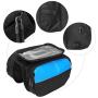 Keenso Bike Bag, PVC Bicycle Front Beam Bag Mountain Bike Upper Tube Mobile Phone Case Riding Accessory