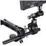 UURig R008 Camera/DSLR Top Handle ARRI Hole Connection Grip for Sony A6400 6300 Camera Cage Metal Low Angle Shots 4 Cold Shoe Mount Microphone 15MM NATO Rail Rod Clamp Tube Hole, Video Film Making