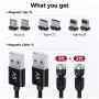 A.S 3 in 1 Magnetic Phone Charger Cable, 360° & 180° Rotation Magnetic Charging Cable, Compatible with Micro USB, Type C and iProduct 2 Pack (Black, 3ft+3ft) A.S 3 in 1 Magnetic Phone Charger Cable, 360° & 180° Rotation Magnetic Charging Cable, Compatible with Micro USB, Type C and iProduct 2 Pack (Black, 3ft+3ft)