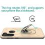 Oleaders for Galaxy A21 Case with Tempered Glass Screen Protector, Rotatable Metal Ring Holder Compatible with Magnetic Car Kickstand Case for Samsung Galaxy A21 - Gold