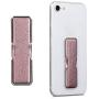 kwmobile Universal Elastic Finger Holder for Smartphones - PU Leather Stretch Grip Finger Strap with Stand Compatible with All Smartphones - Rose Gold