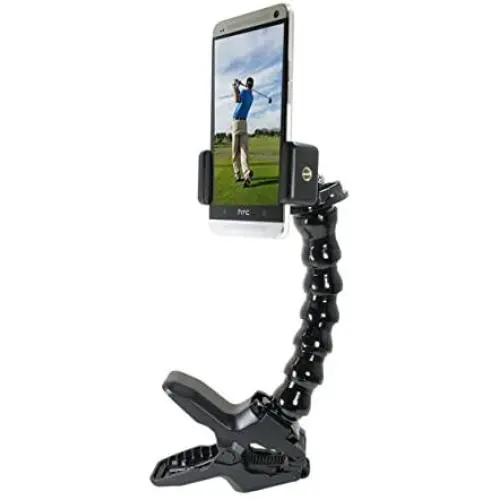 Golf Gadgets - Swing Recording System | Large Device Holder (PHABLET) with Jaws Clamp & Gooseneck Mount. Compatible Large Devices Like iPhone 6/7 Plus, Samsung Galaxy Note, etc. Golf Gadgets - Swing Recording System | Large Device Holder (PHABLET) with Jaws Clamp & Gooseneck Mount. Compatible Large Devices Like iPhone 6/7 Plus, Samsung Galaxy Note, etc.