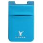 Monca [Double Secure] Cell Phone Credit Card Holder Stick on Wallet Cash Metro Card ID Holder Lycra Spandex Card Sleeves [Lid & Pocket] (Blue)
