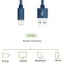 RoFI Compatible Phone Cable, [2Pack] 0.6M Nylon Braided Fast Charging USB Cord Replcement for Phone X 8 8 Plus 7 7 Plus 6s 6s Plus 6 6 Plus 5 5S 5C SE Pad Air Mini and More (2 Pack Dark Blue, 2 FT)
