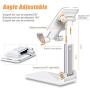 Cell Phone Stand, Fully Foldable Angle Height Adjustable Phone Holder Stand for Desk,Cradle,Dock,Desktop Tablet Stand Compatiable with Smartphones/iPhone/iPad/Tablets/Kindle (White)