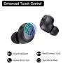 TRANYA T10 Bluetooth 5.0 Wireless Earbuds with Wireless Charging Case IPX7 Waterproof TWS Stereo Headphones in Ear 12mm Driver Built in Mic aptX Headset Premium Sound with Deep Bass for Sport Black