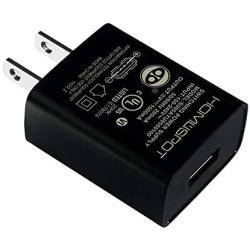 HomeSpot UL Listed Universal US 5V1A USB Wall Charger Plug in-Door Power AC Adapter for Travel Office Home Use - 2 Pack