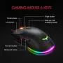 Havit Keyboard Rainbow Backlit Wired Gaming Keyboard Mouse Combo, LED 104 Keys USB Ergonomic Wrist Rest Keyboard, 4800 Dots Per Inch 6 Button RGB Mouse for Windows Gamer Desktop, Computer (Black)