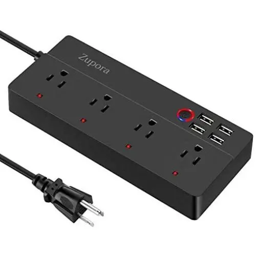 Smart Power Strip WiFi Works with Alexa, GoogleHome, Multi Plug with 4 AC Outlets & 4 USB Charging Ports, 6ft ExtensionCord, Voice Control, Timing Schedule, No Hub Required, App Control Smart Power Strip WiFi Works with Alexa, GoogleHome, Multi Plug with 4 AC Outlets & 4 USB Charging Ports, 6ft ExtensionCord, Voice Control, Timing Schedule, No Hub Required, App Control