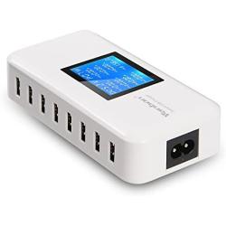 Vanbon 60W 8-Port USB Wall Charger, Multi Port USB Charger Charging Station W/LCD Compatible with Smart Phone, Tablet and Multiple Devices