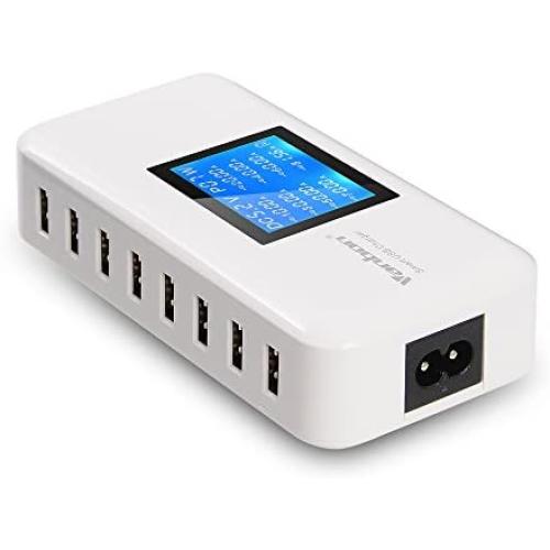 Vanbon 60W 8-Port USB Wall Charger, Multi Port USB Charger Charging Station W/LCD Compatible with Smart Phone, Tablet and Multiple Devices
