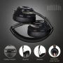 Bluetooth Headphones, Riwbox XBT-880 Wireless Bluetooth Headphones Over Ear with Microphone and Volume Control Wireless and Wired Foldable Headset for iPhone/iPad/PC/Cell Phones/TV (Black&Grey)