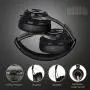 Bluetooth Headphones, Riwbox XBT-880 Wireless Bluetooth Headphones Over Ear with Microphone and Volume Control Wireless and Wired Foldable Headset for iPhone/iPad/PC/Cell Phones/TV (Black&Grey)