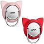 Cat Ring Phone Holder for Magnet Car Mount, Cell Phone Ring Holder Compatible for iPhone XS Max/XR/XS,Cat Finger Ring 2 Pack (Red/Rose Gold)