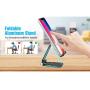 Adjustable Cellphone Stand, Cabepow 2 Pack Aluminum Desktop Phone Holder with Anti-Slip Base and Convenient Charging Port for iPhone 11 Xs XR X 8 SE 2020, All Android Smartphone