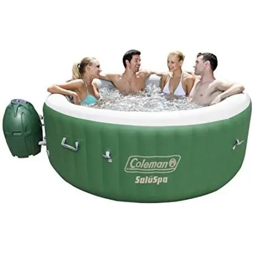 Coleman SaluSpa Inflatable Hot Tub Spa, Green & White Coleman SaluSpa Inflatable Hot Tub Spa, Green & White