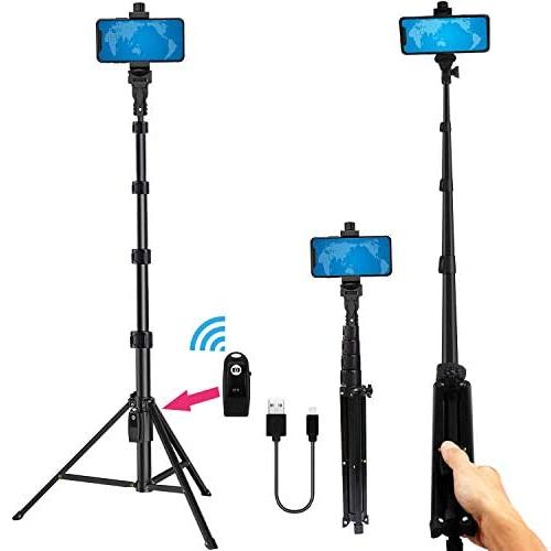 Phone Tripod Stand Selfie Stick 54 Inch Portable Aluminum Alloy Phone with Wireless Remote Shutter for iPhone Tripod 11 pro Xs Max Xr X 8 7 6 Plus, Android Samsung Galaxy Smartphone Vlog/Live Stream