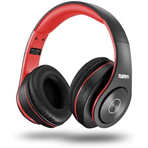 Bluetooth Headphones,Tuinyo Over Ear Stereo Wireless Headset 35H Playtime with Deep Bass,Soft Memory-Protein Earmuffs,Built-in Mic Wired Mode PC/Cell Phones