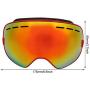 Keenso Ski Protection Glasses, Outdoor Men Women Ski Protection Glasses Anti-Fog Anti-Wind Skiing Snow Snowboard Goggles
