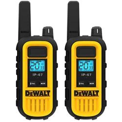 DEWALT DXFRS300 1 Watt Heavy Duty Walkie Talkies - Waterproof, Shock Resistant, Long Range & Rechargeable Two-Way Radio with VOX (2 Pack)