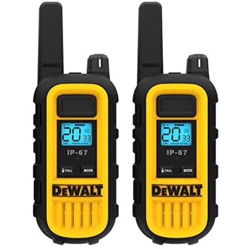 DEWALT DXFRS300 1 Watt Heavy Duty Walkie Talkies - Waterproof, Shock Resistant, Long Range & Rechargeable Two-Way Radio with VOX (2 Pack)
